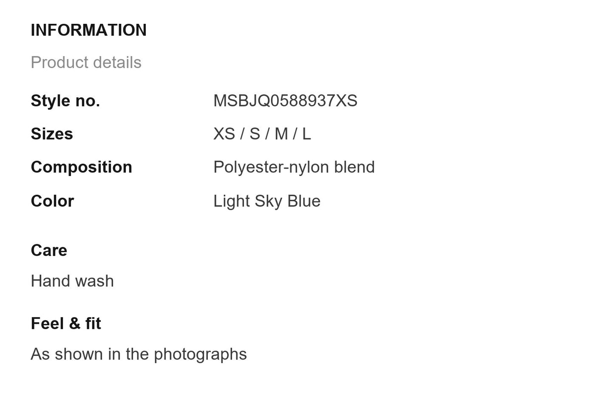 Product information