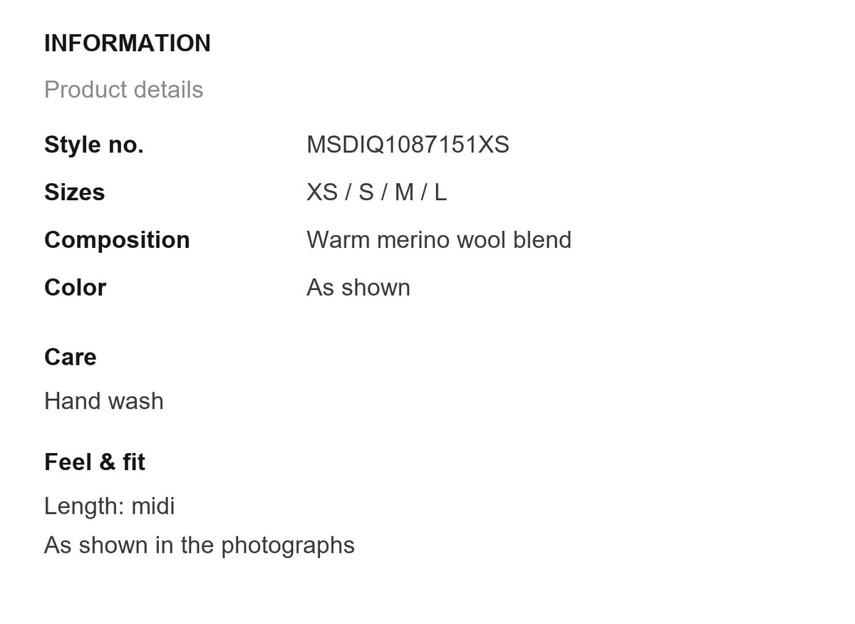 Product information