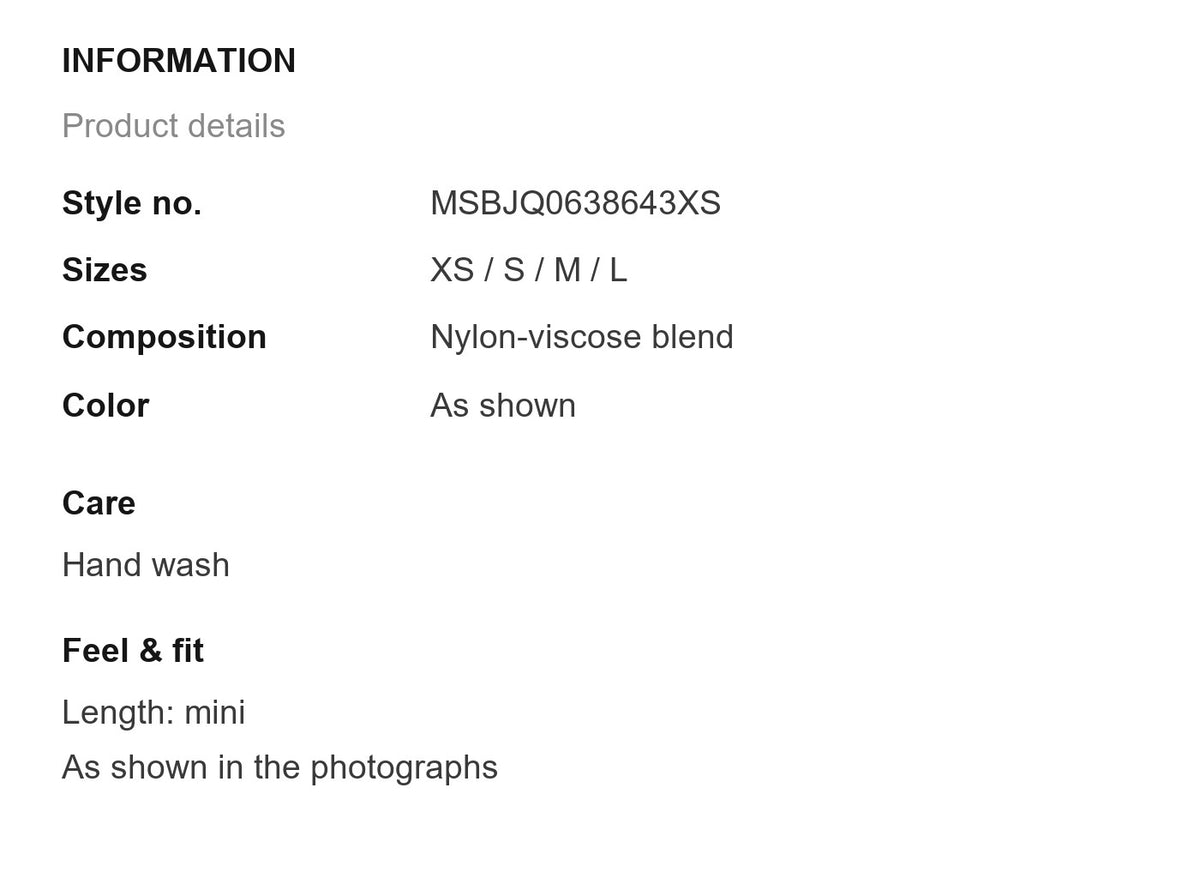 Product information