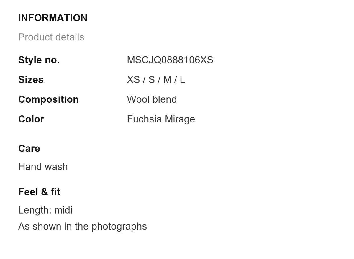 Product information
