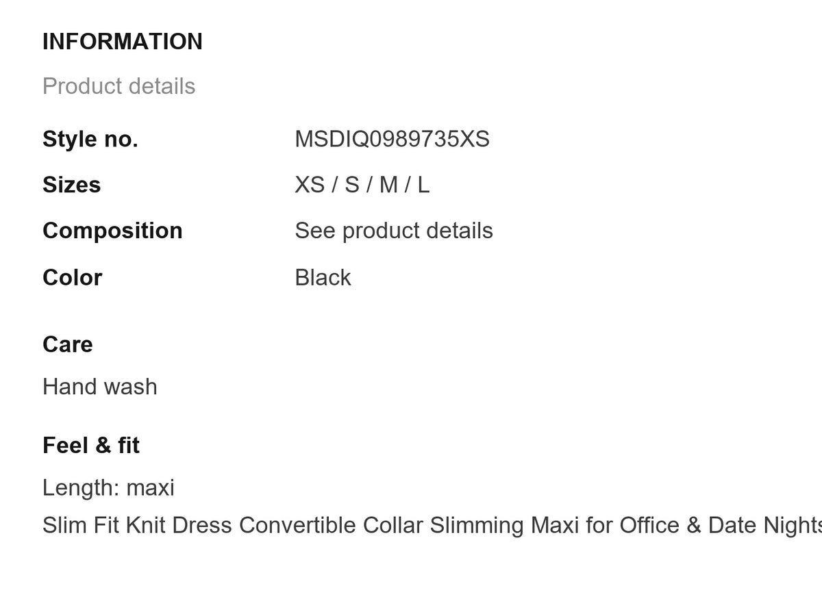 Product information