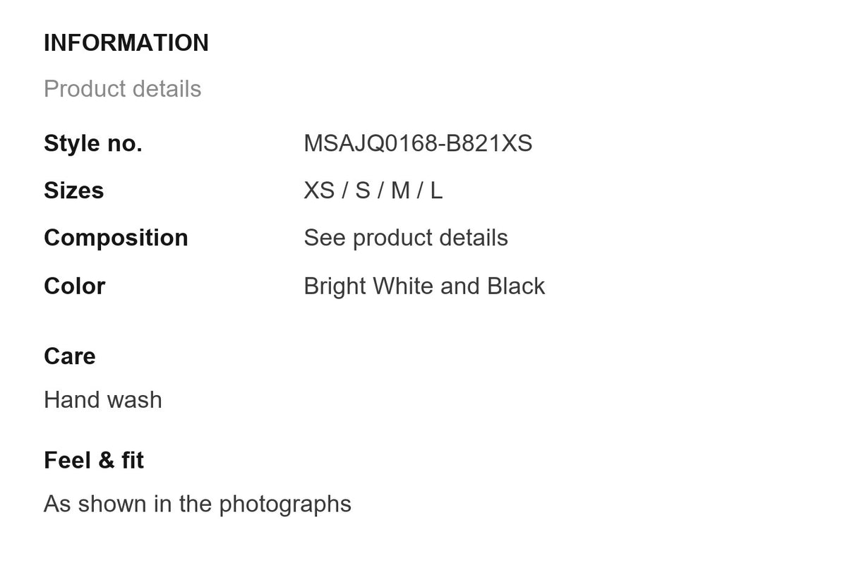Product information