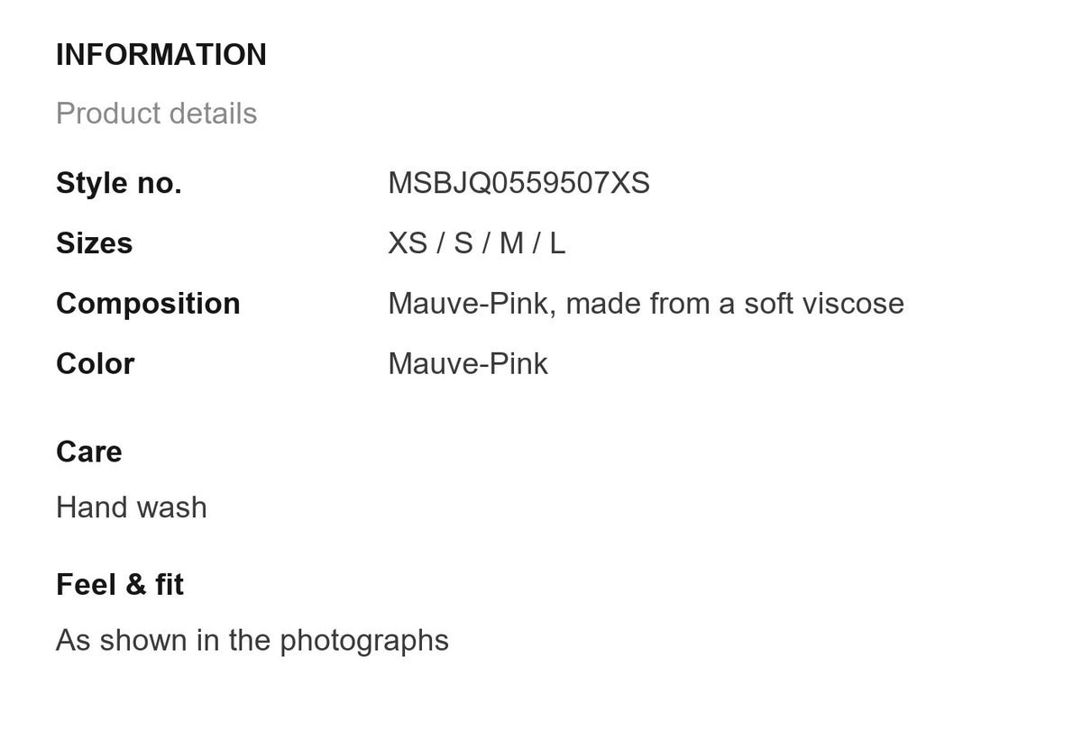 Product information