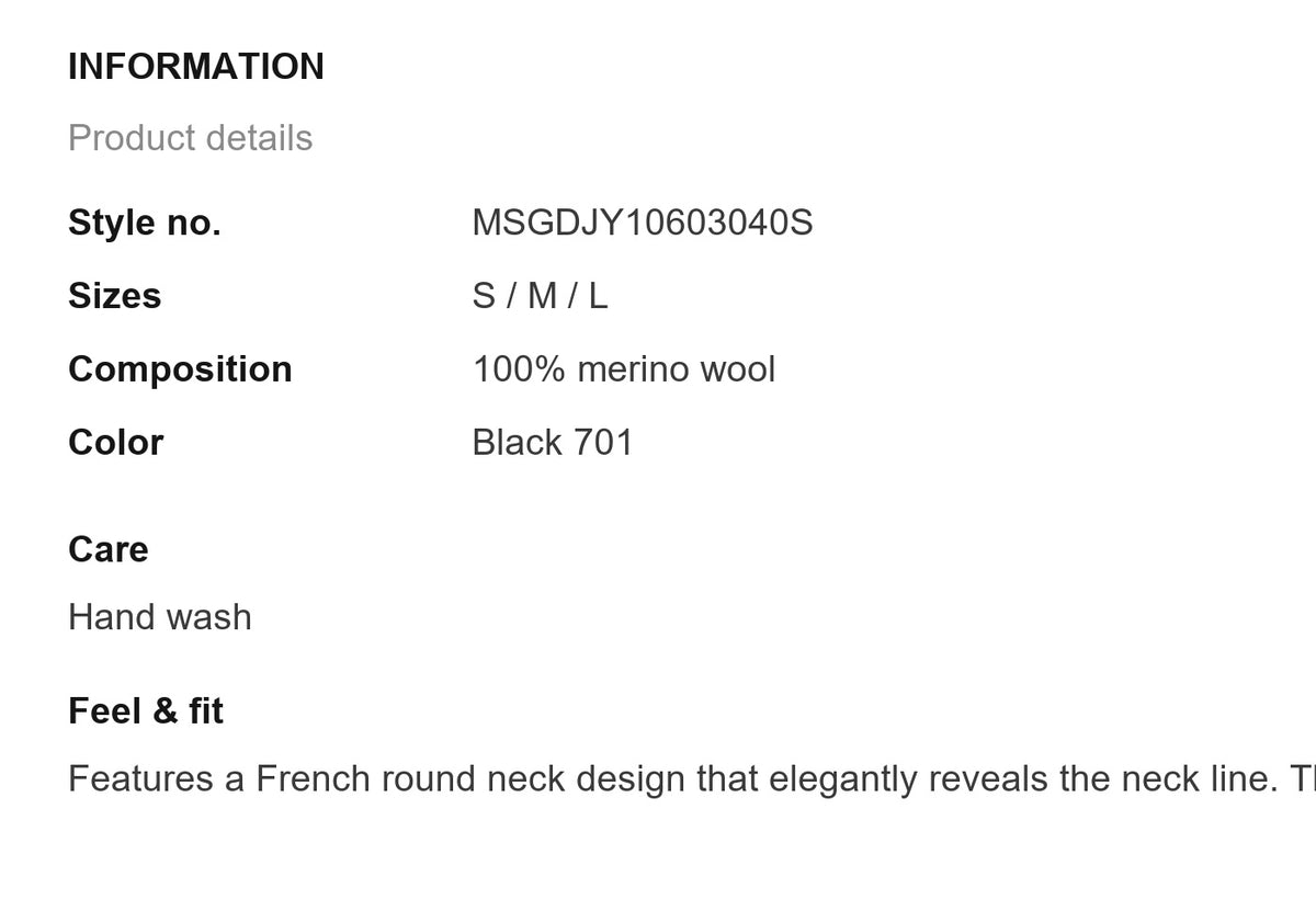 Product information