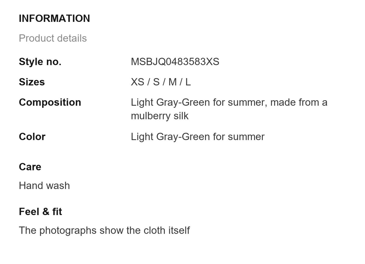 Product information