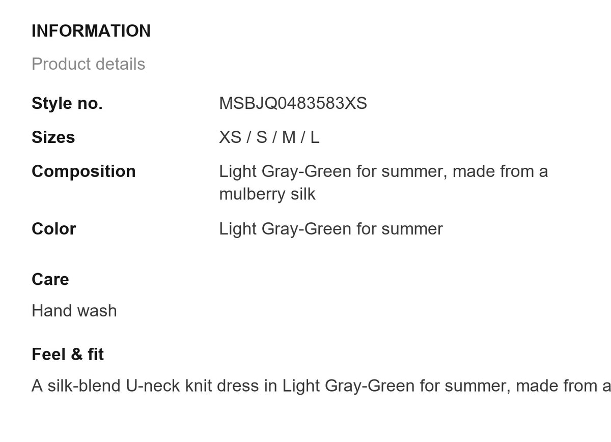 Product information