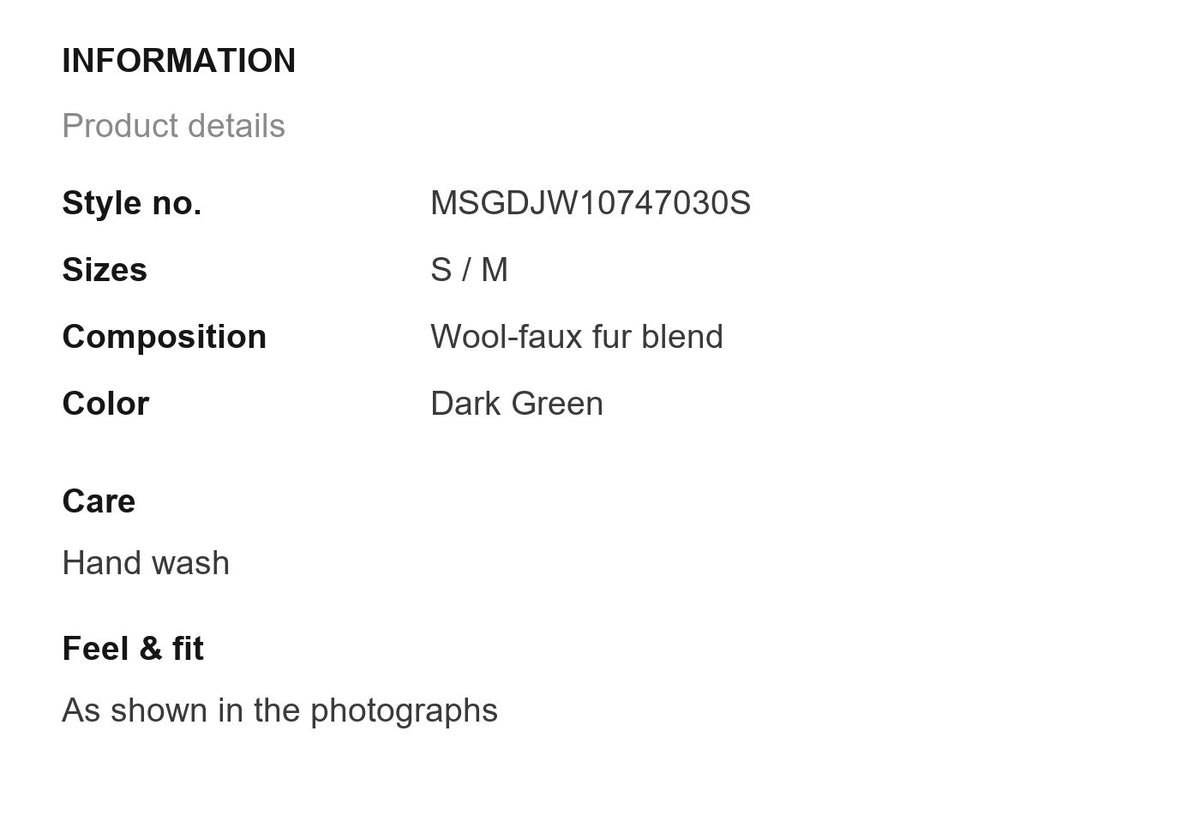 Product information