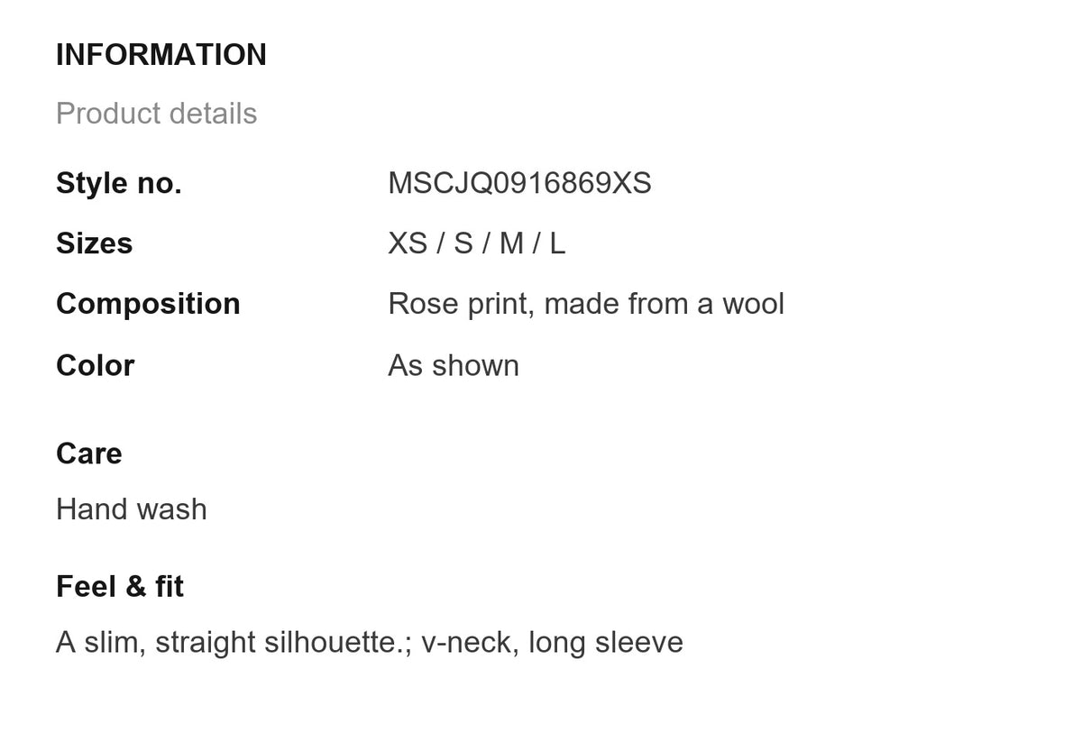 Product information