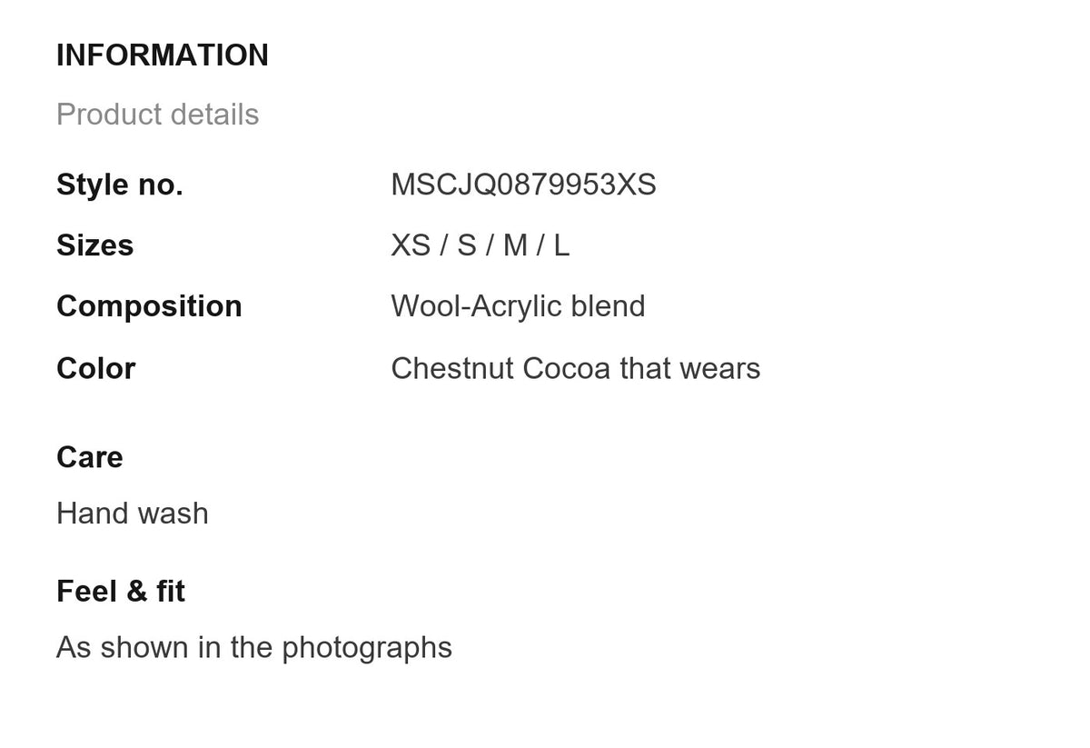 Product information