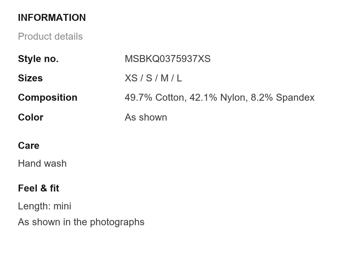 Product information