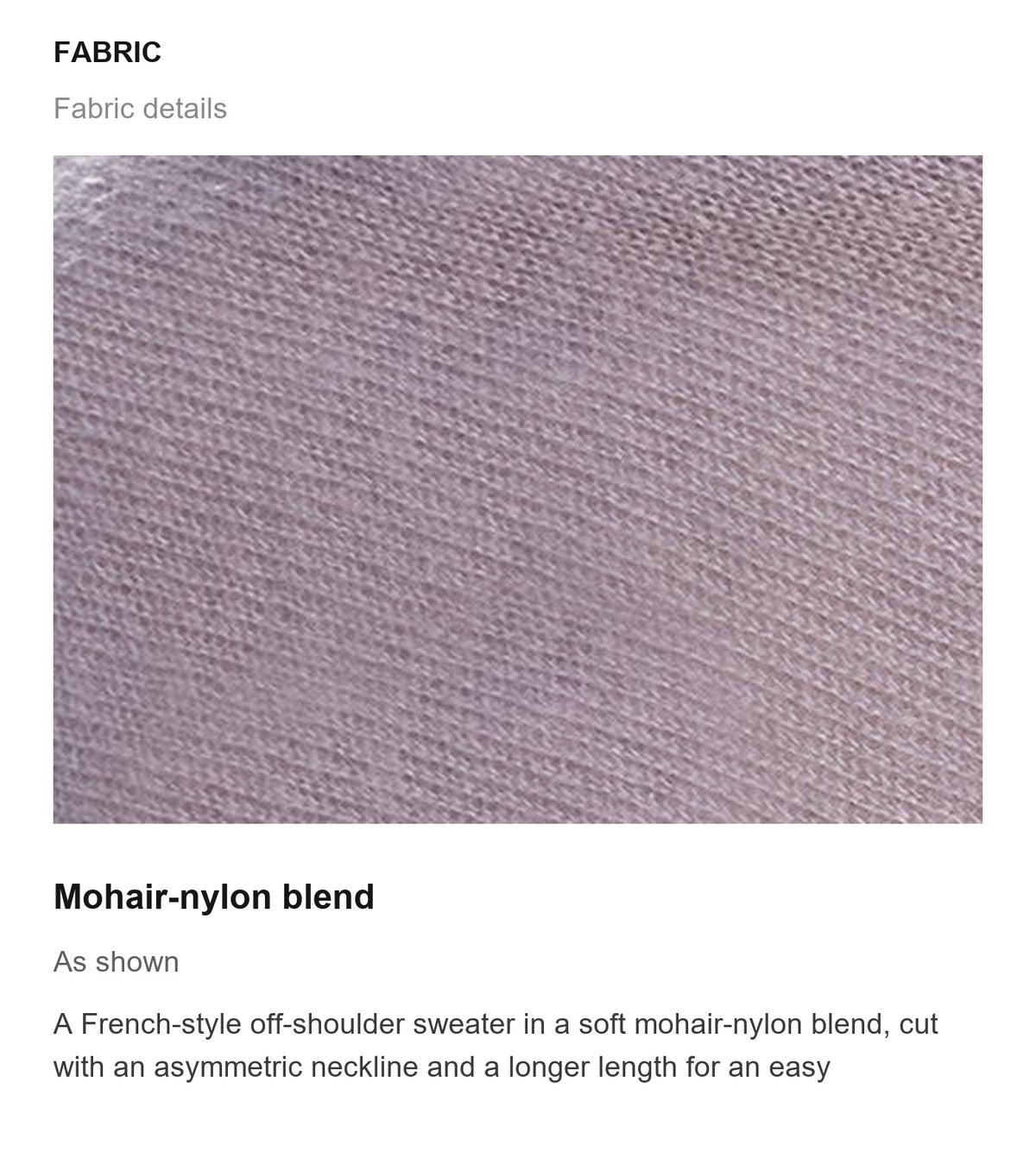 Fabric details