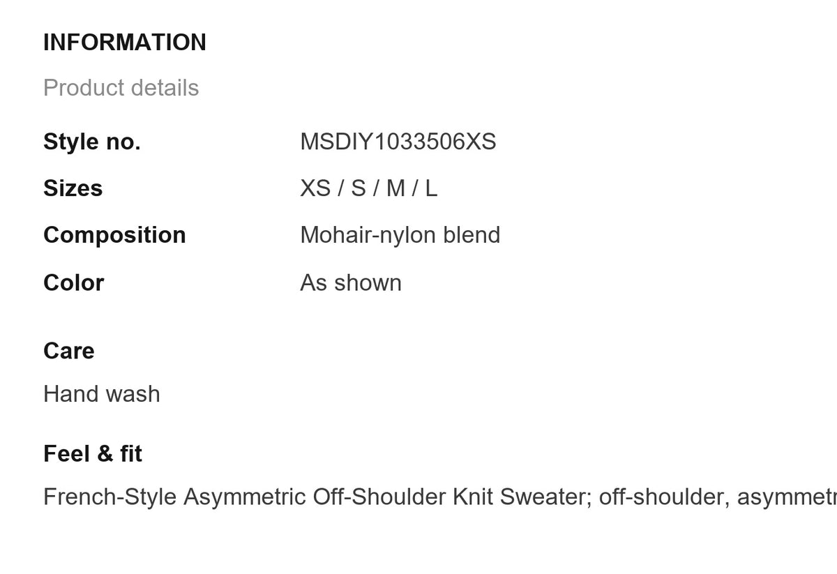 Product information
