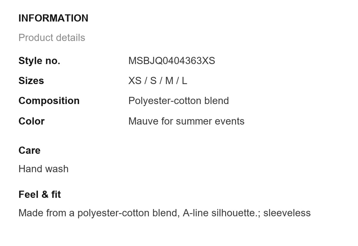 Product information