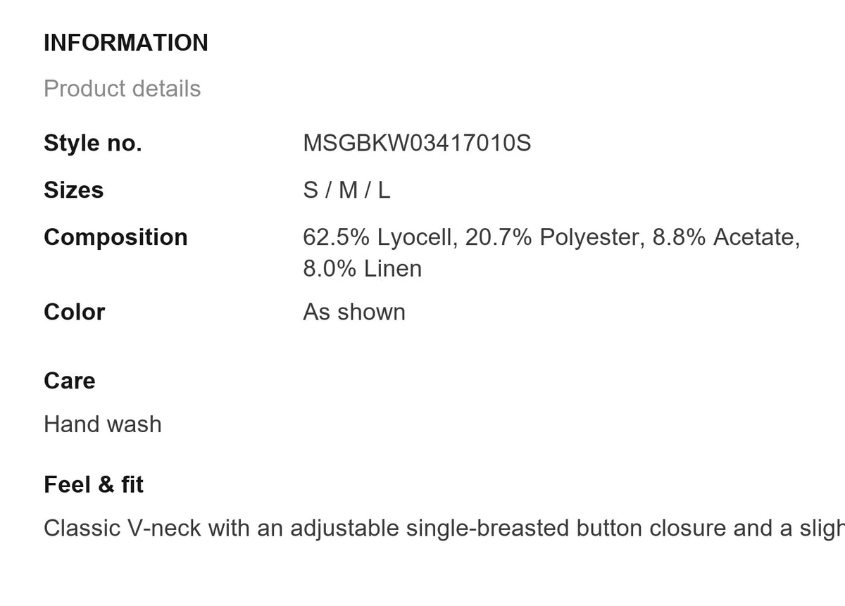 Product information
