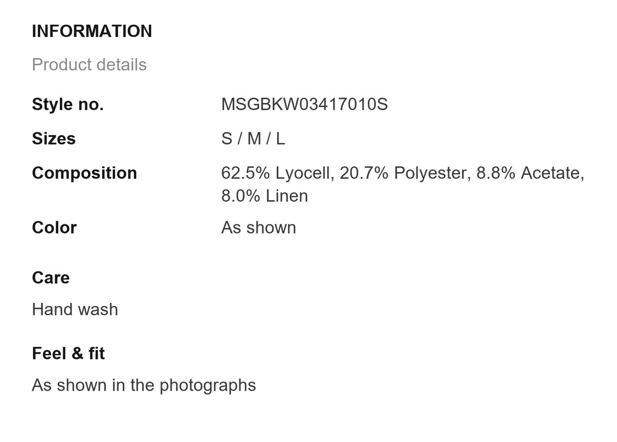 Product information