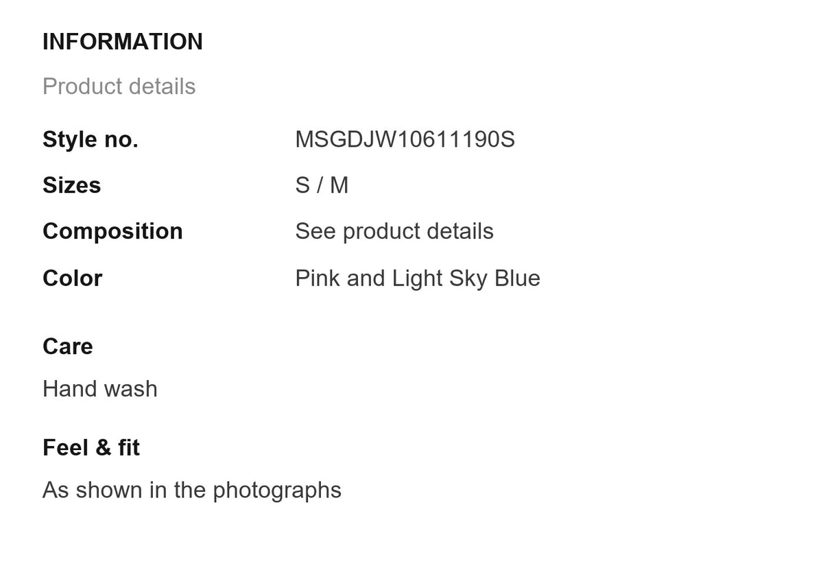 Product information