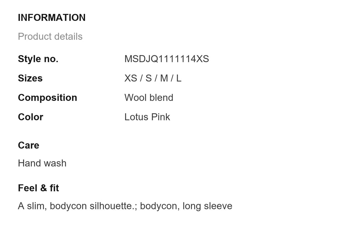 Product information