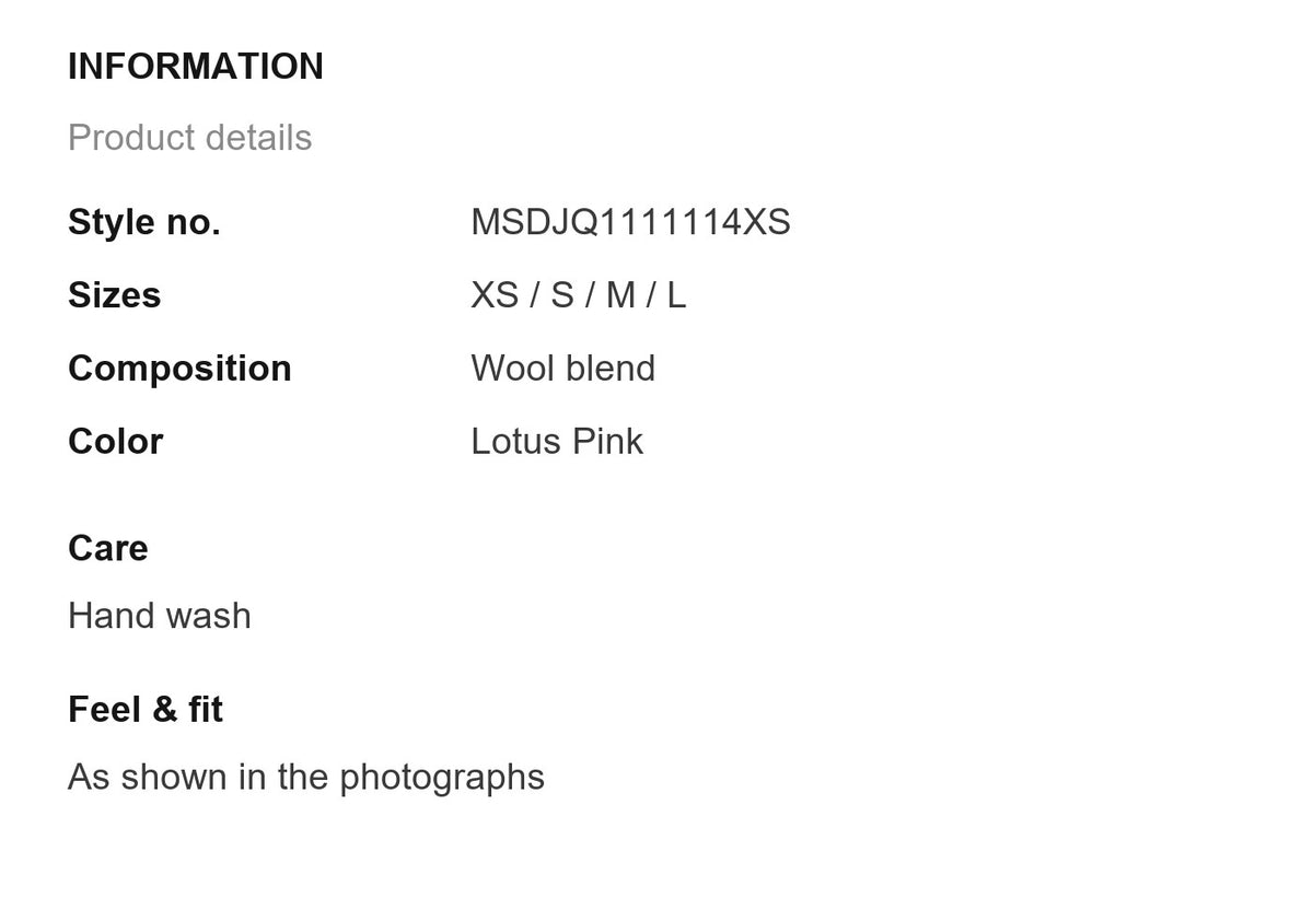 Product information