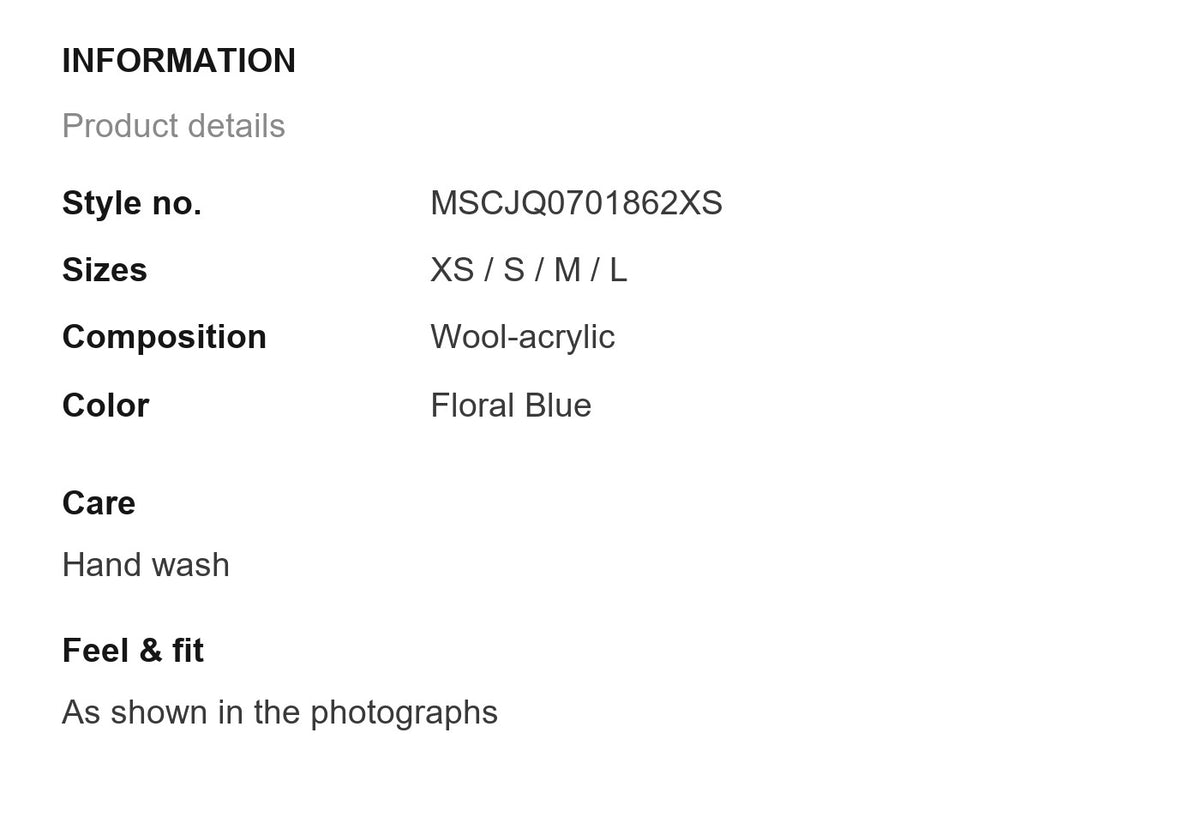 Product information