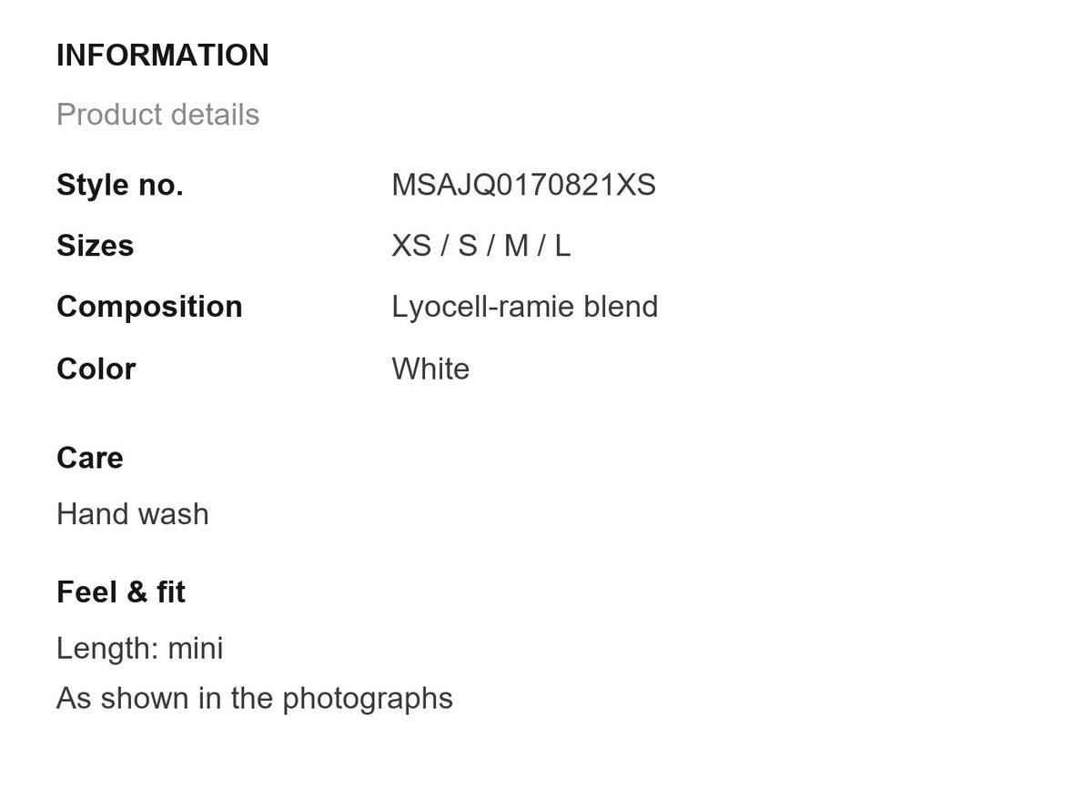 Product information