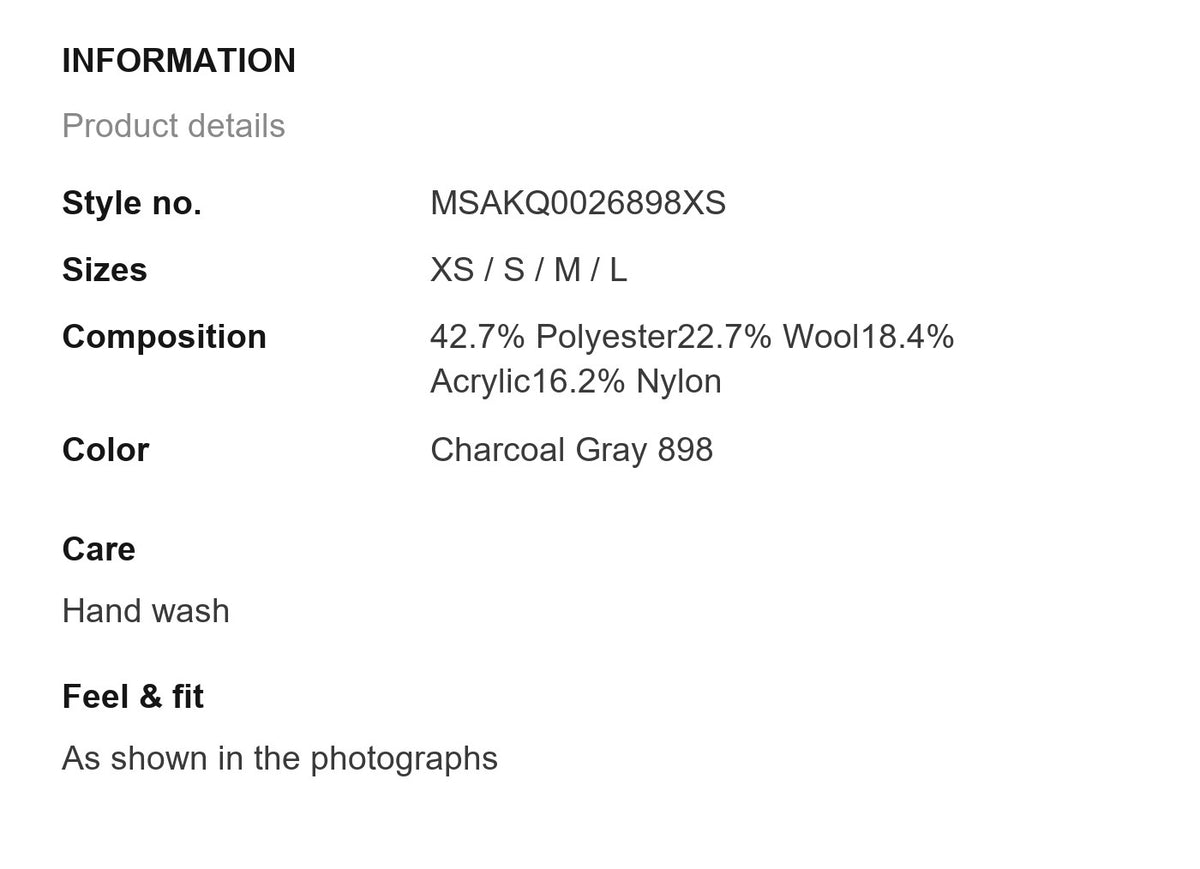 Product information