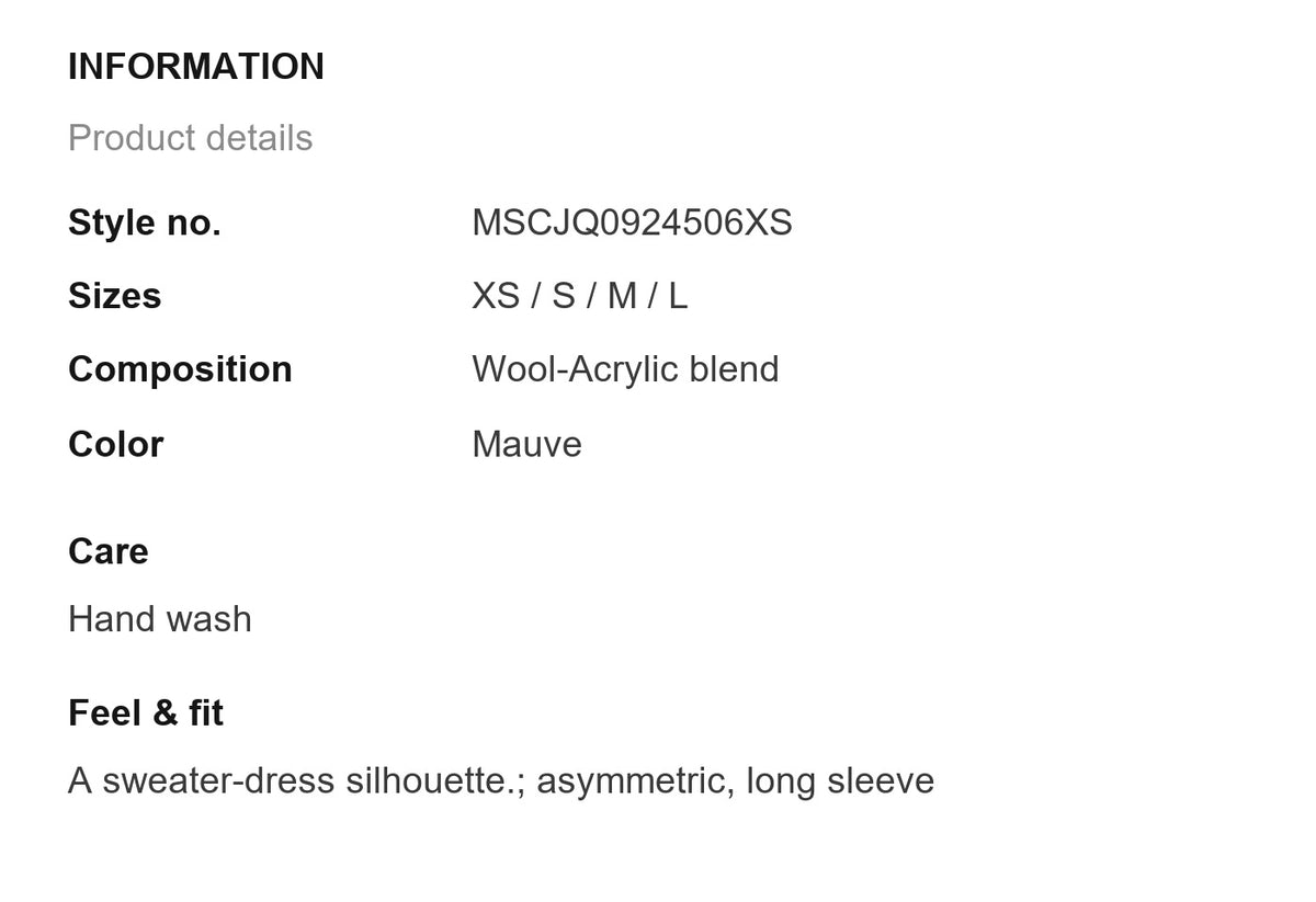 Product information