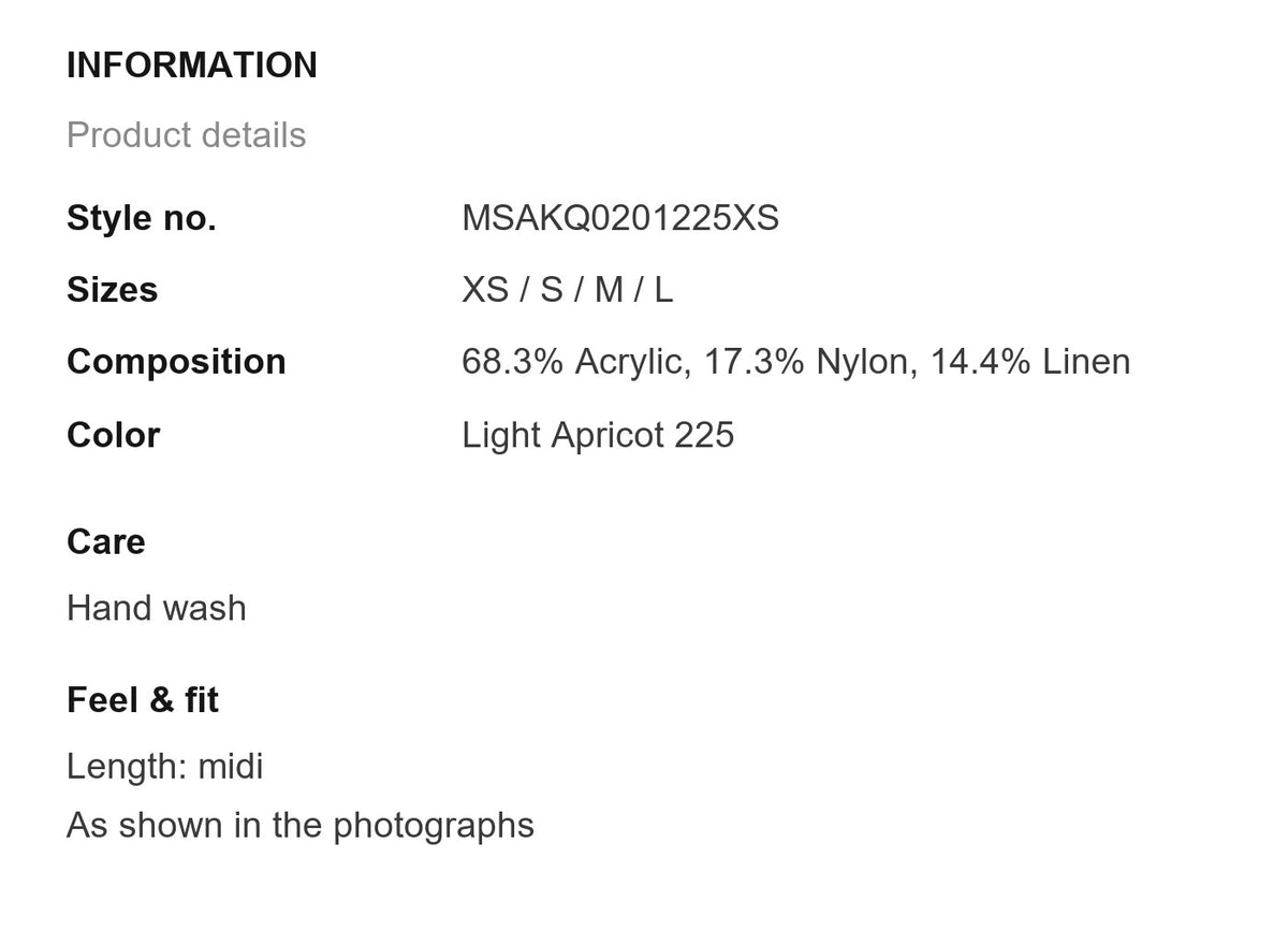 Product information