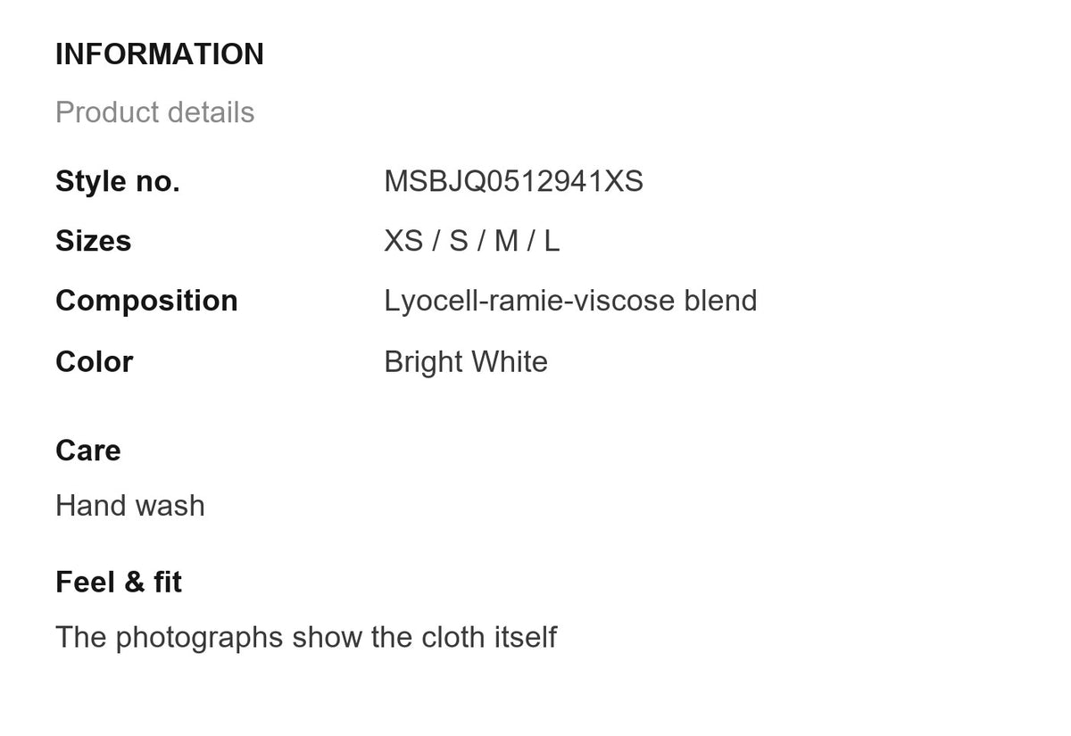 Product information