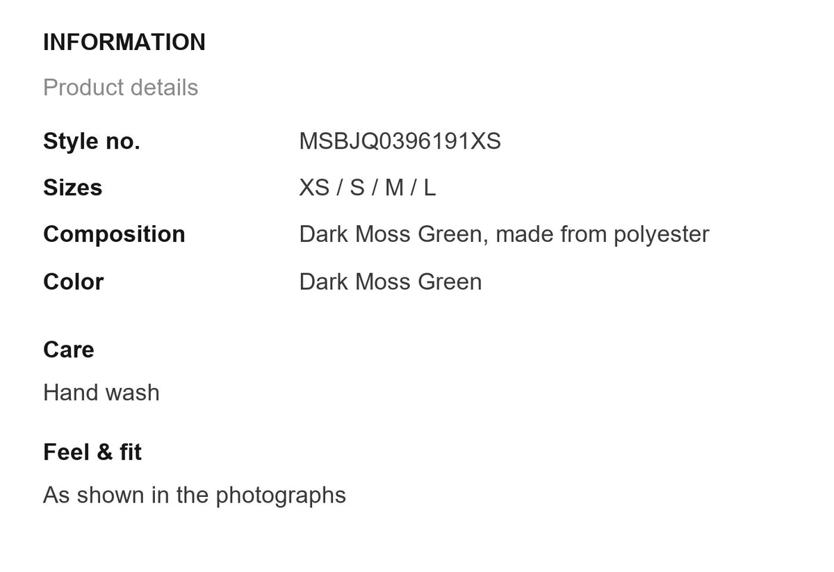 Product information