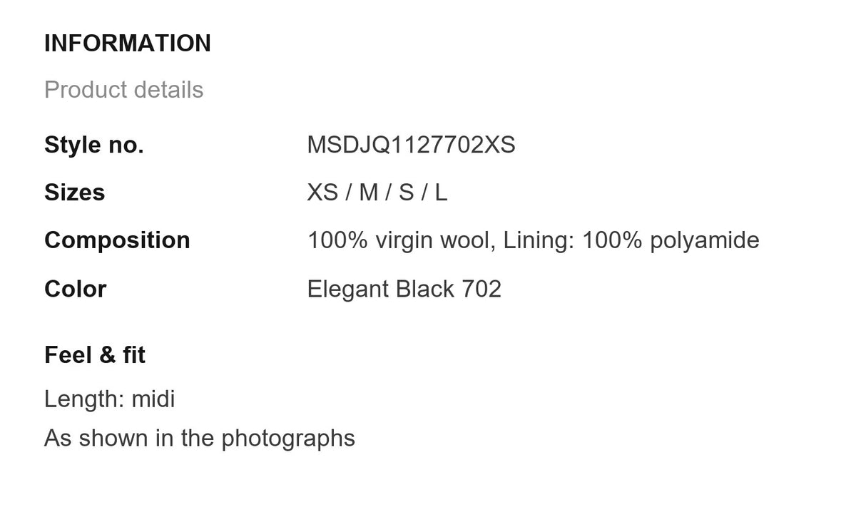 Product information