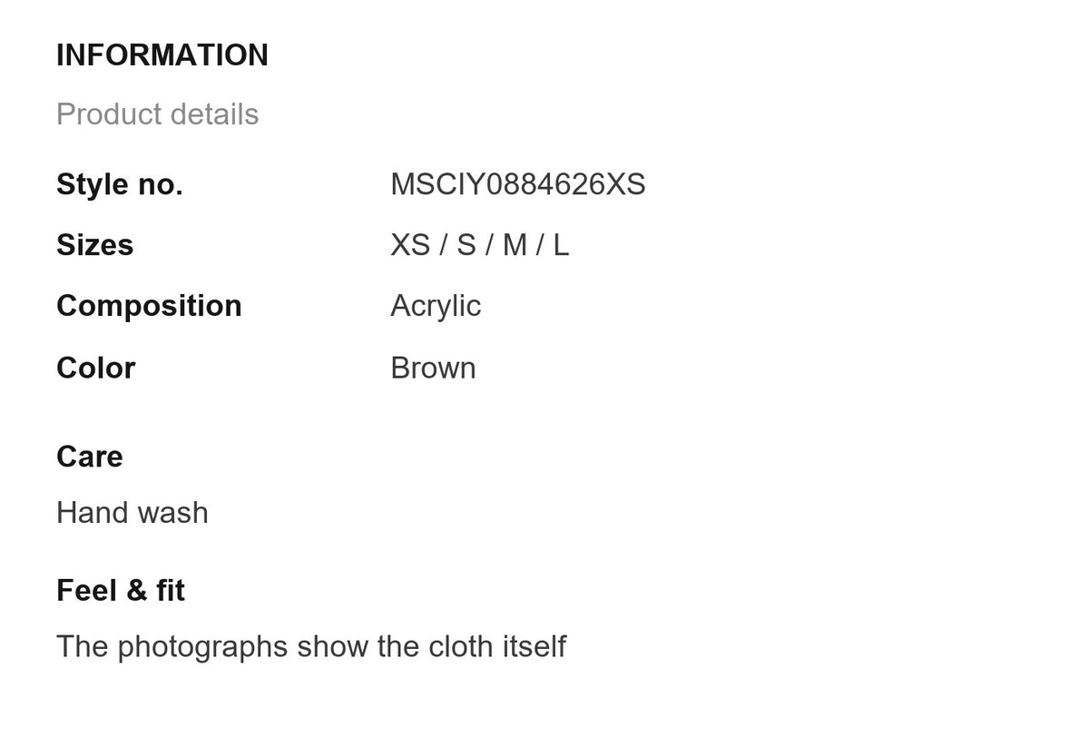 Product information