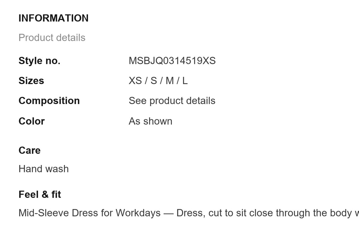 Product information