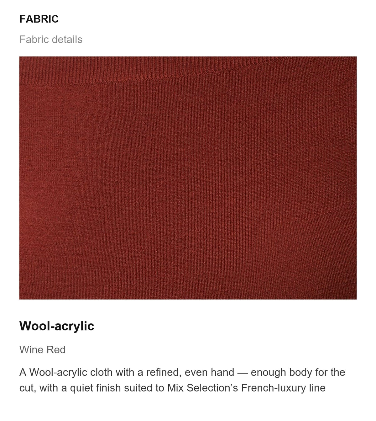 Fabric details