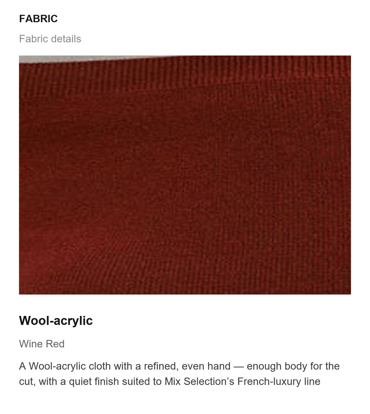Fabric details