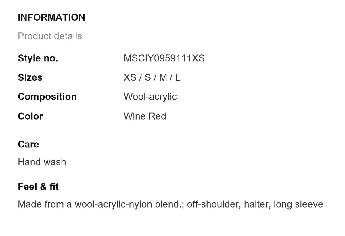 Product information