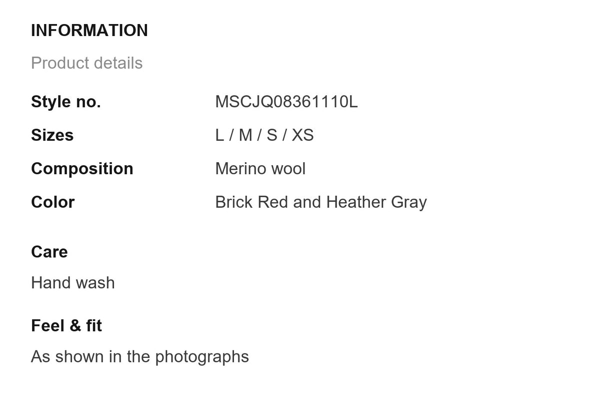 Product information