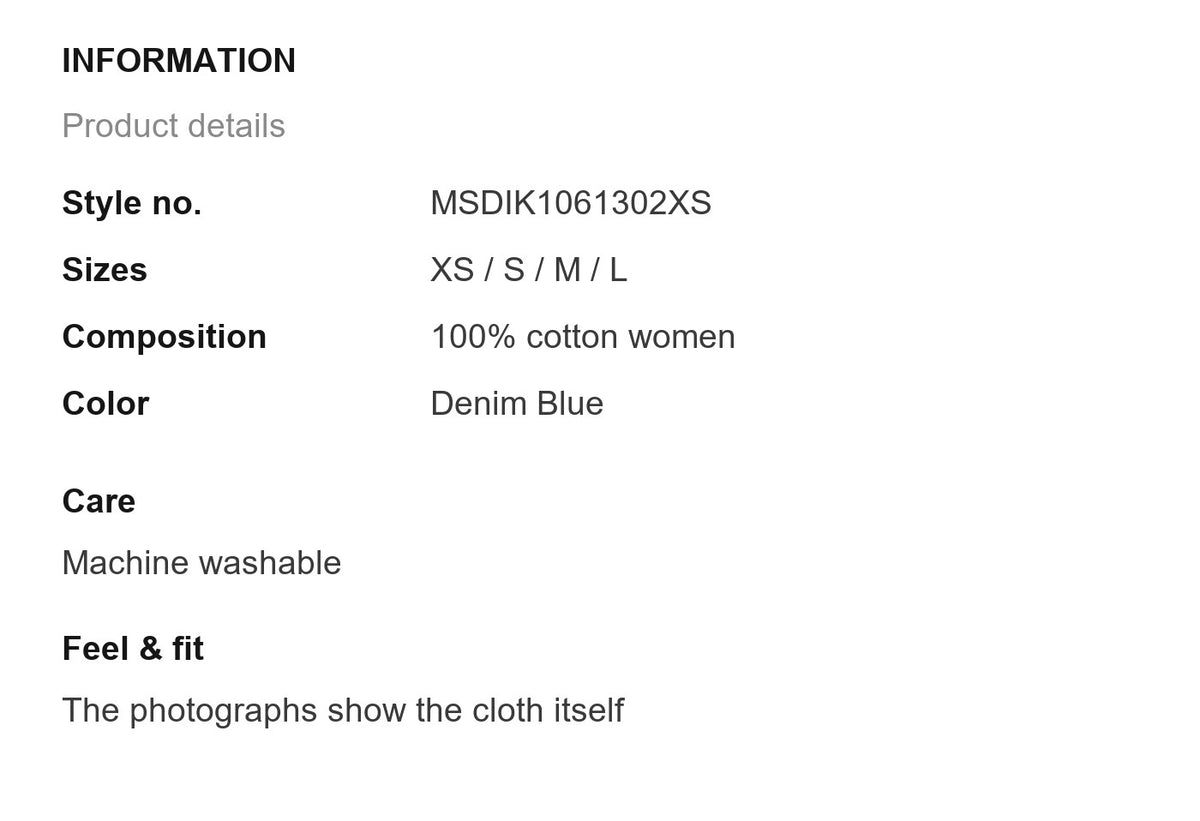 Product information