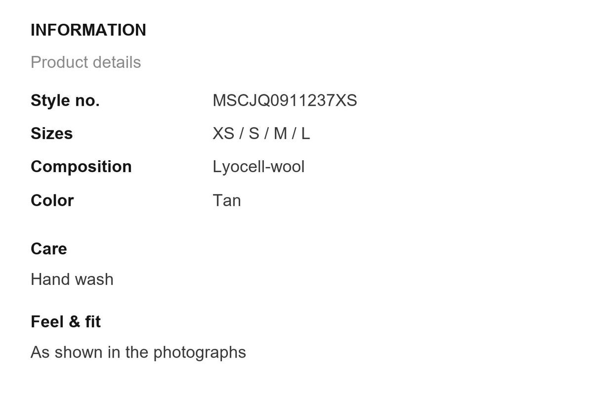 Product information