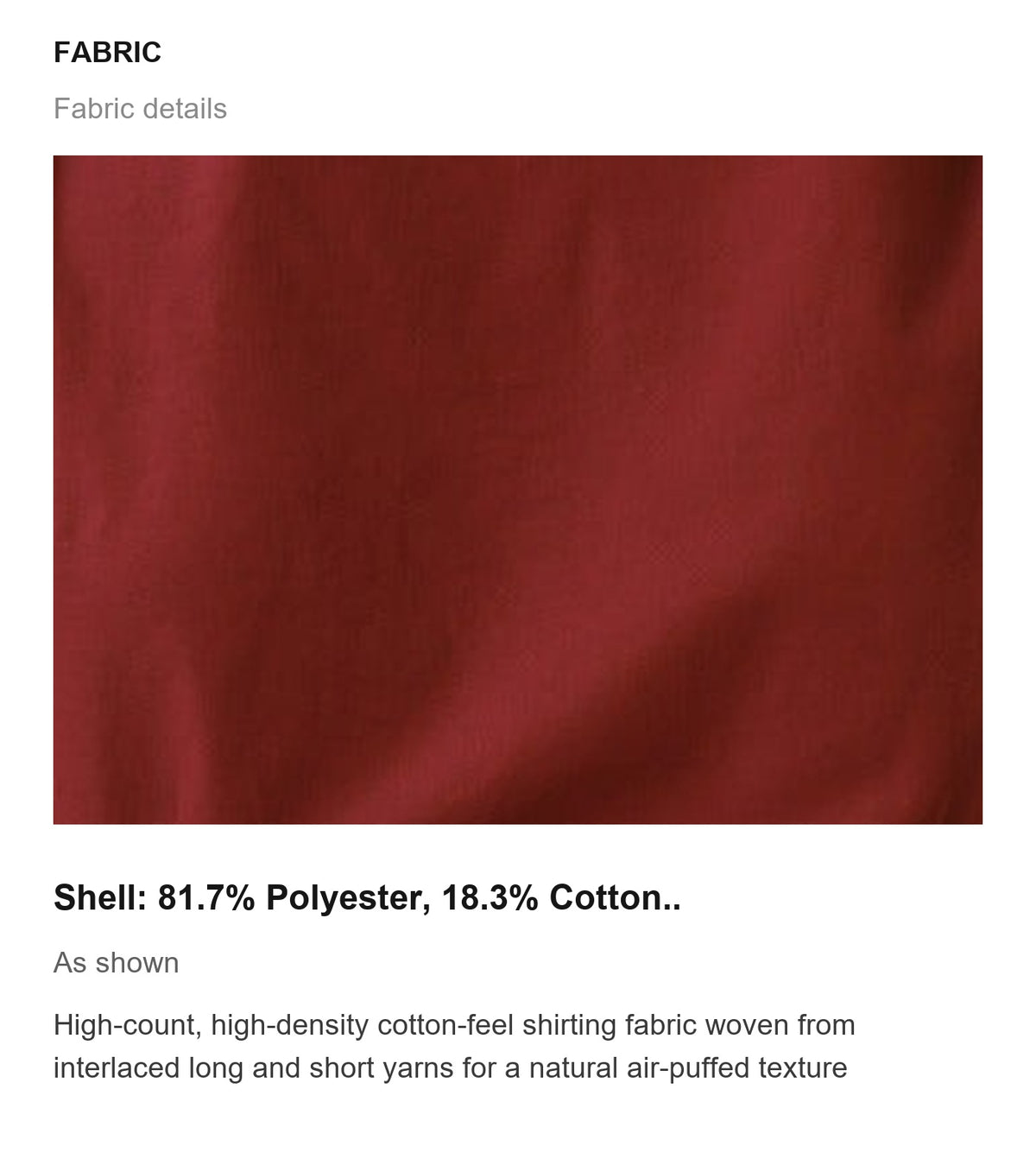 Fabric details