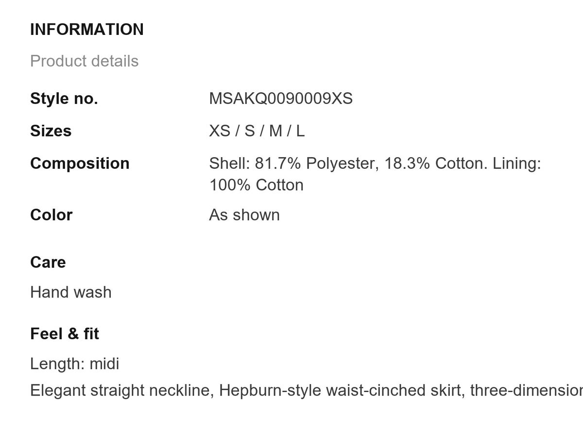 Product information