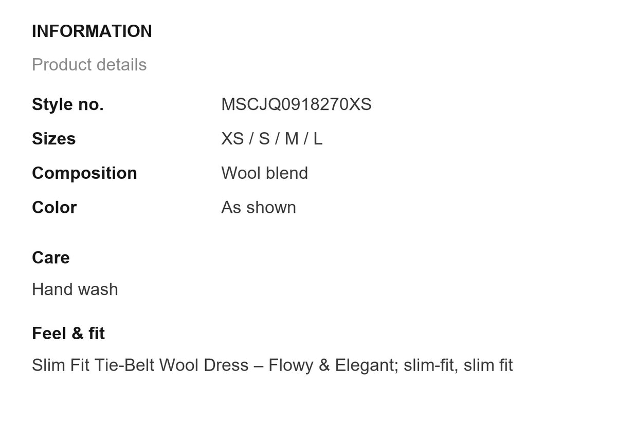 Product information