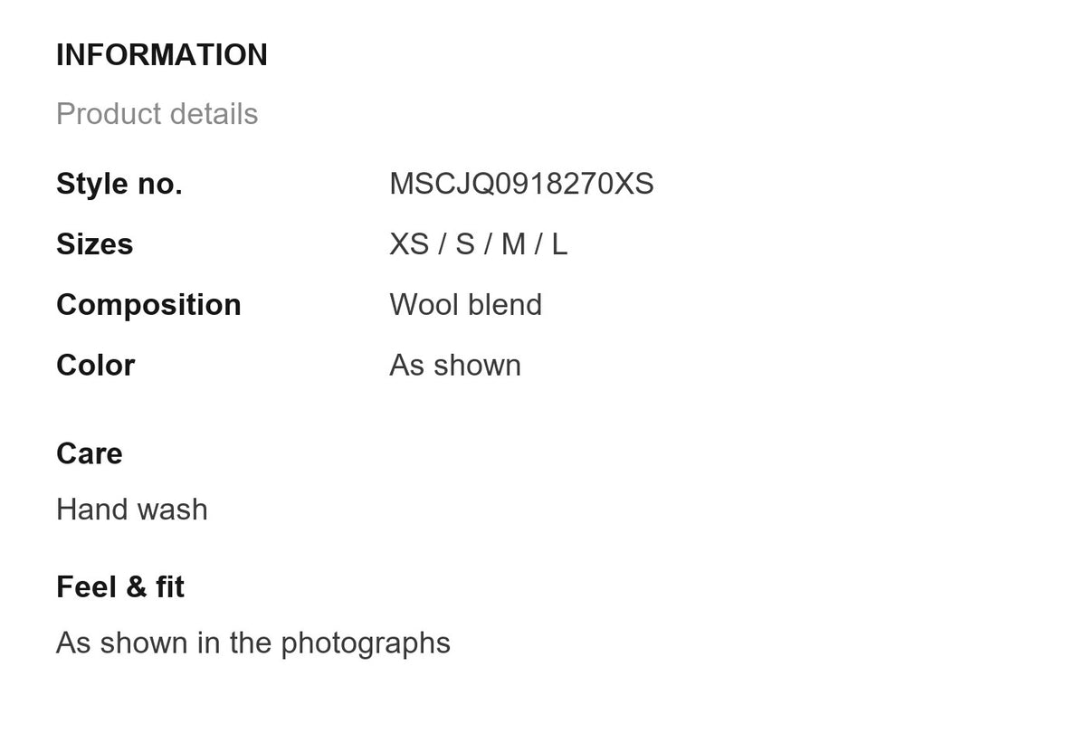 Product information