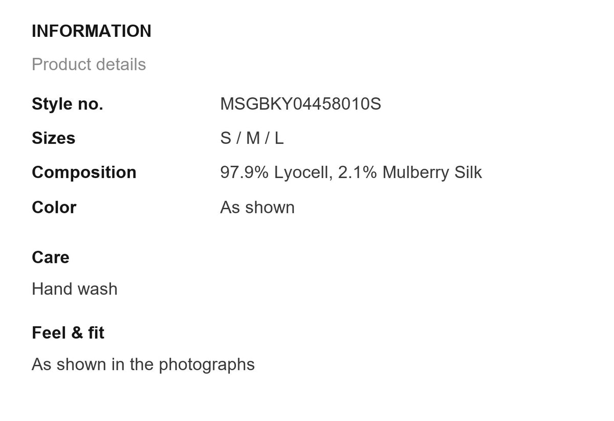 Product information