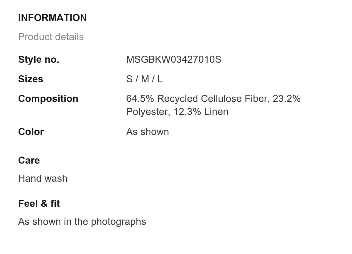 Product information